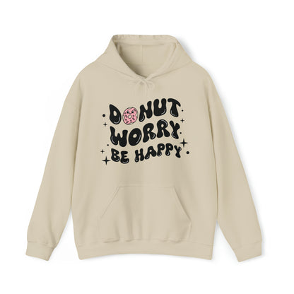 "Donut Worry Be Happy" Drawstring Hoodie