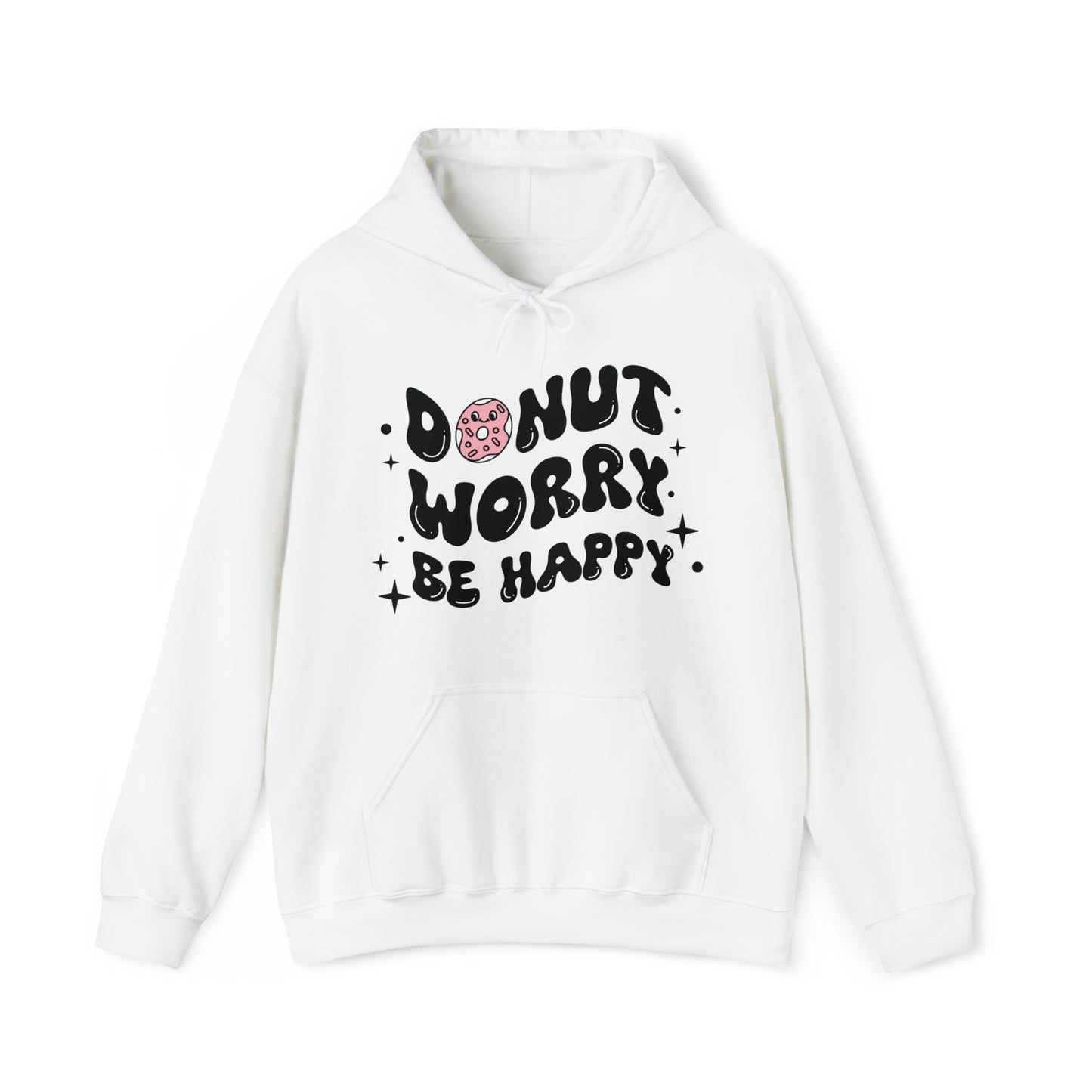 "Donut Worry Be Happy" Drawstring Hoodie