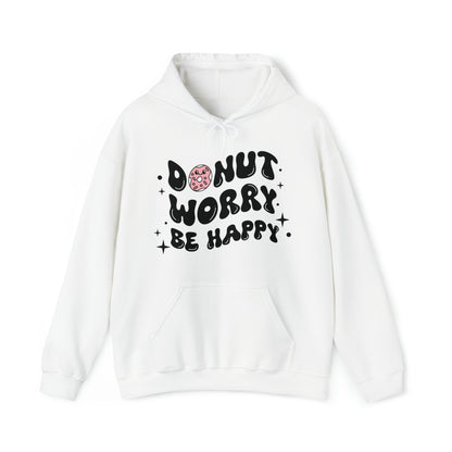 "Donut Worry Be Happy" Drawstring Hoodie