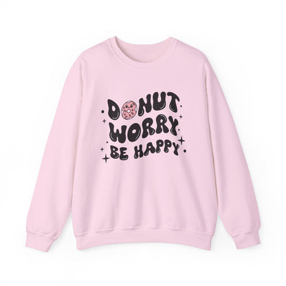 "Donut Worry Be Happy" Crewneck Sweatshirt