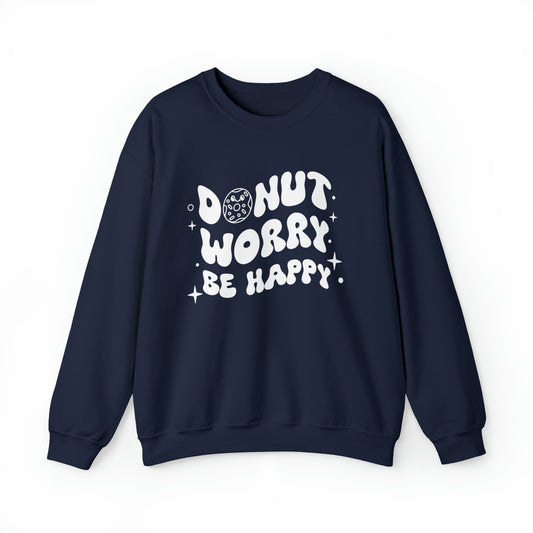 "Donut Worry Be Happy" Two Tone Crewneck Sweatshirt