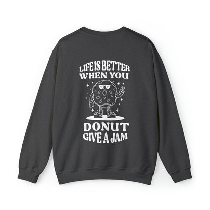 "Donut Worry Be Happy" Two Tone Crewneck Sweatshirt