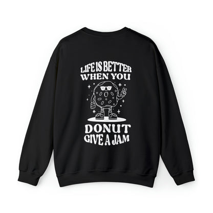 "Donut Worry Be Happy" Two Tone Crewneck Sweatshirt