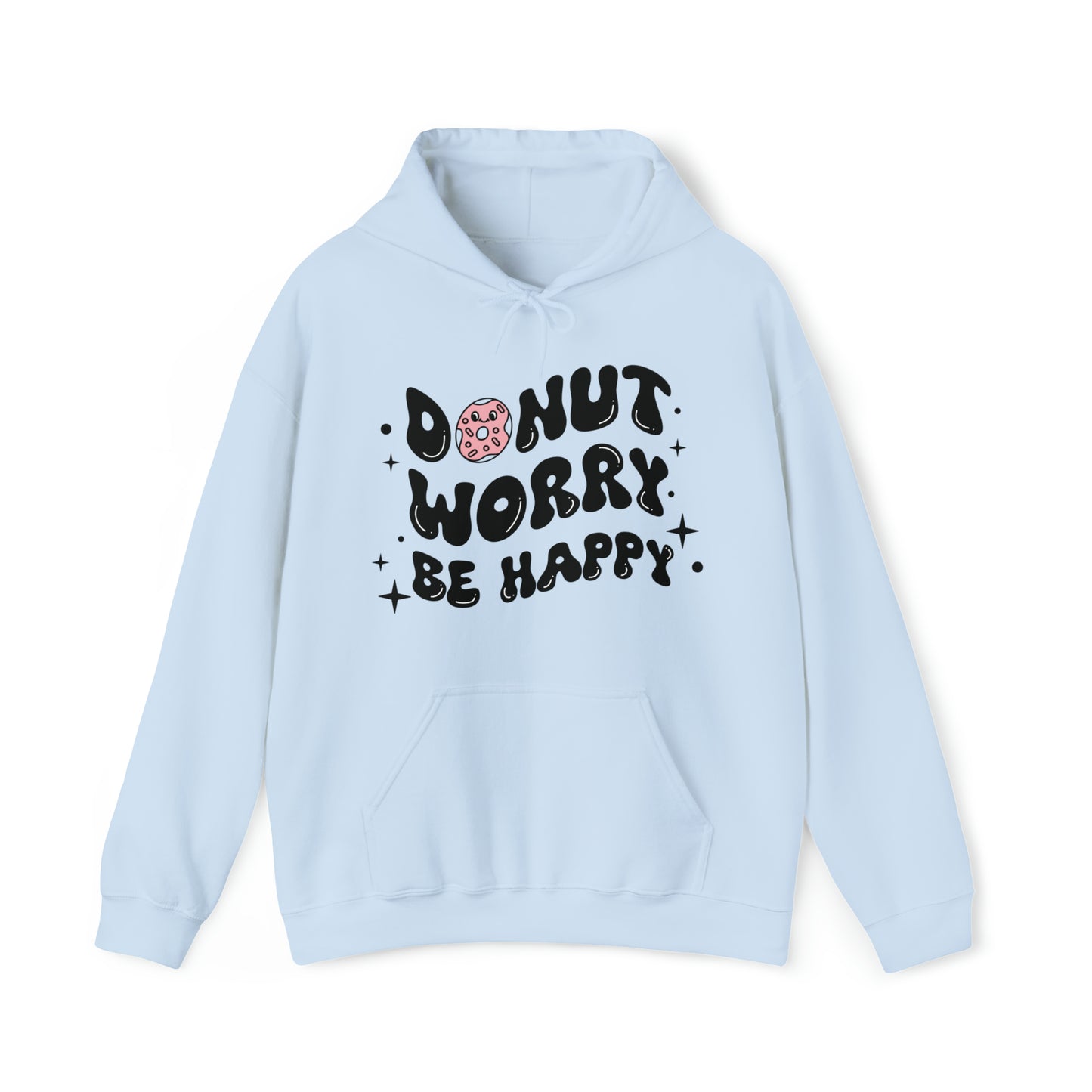 "Donut Worry Be Happy" Drawstring Hoodie