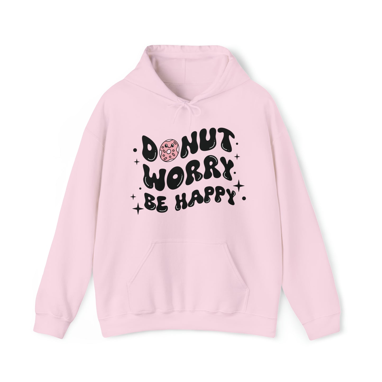 "Donut Worry Be Happy" Drawstring Hoodie