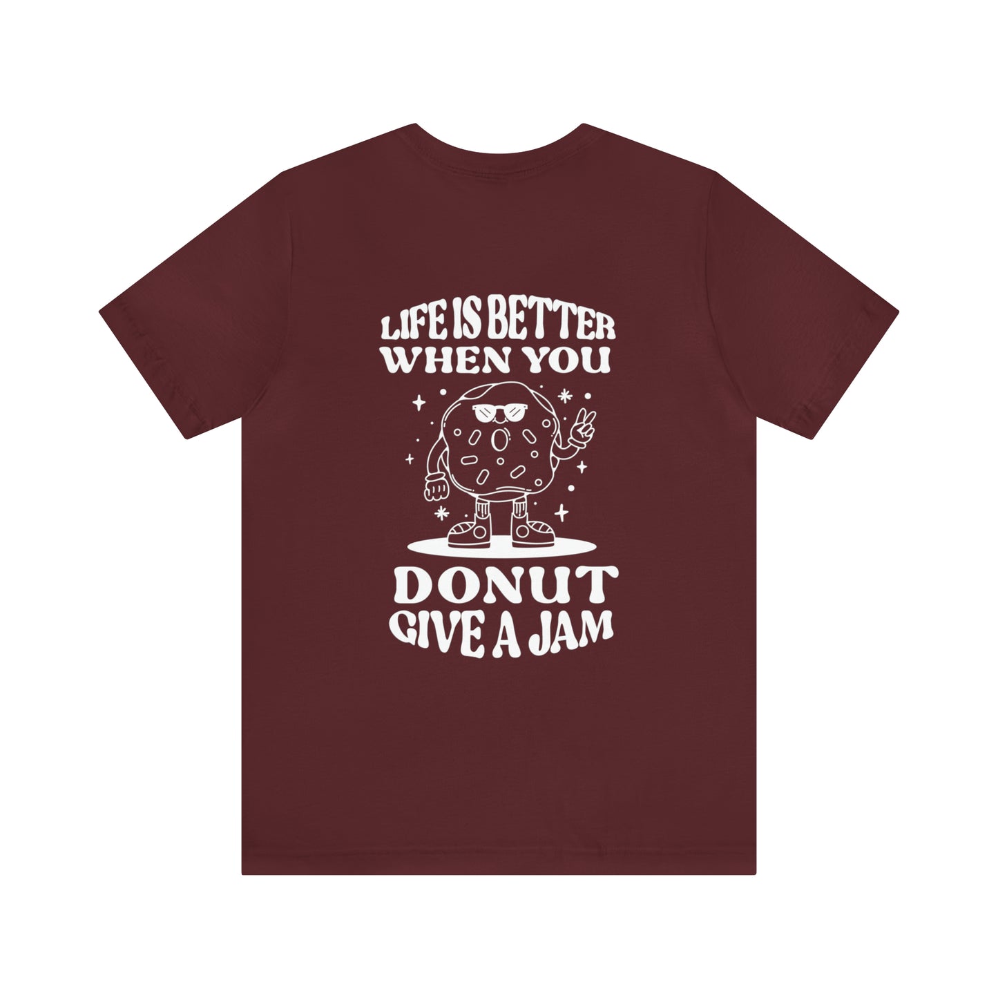 Donut "Donut Give A Jam" Outline Art Soft Cotton Tee